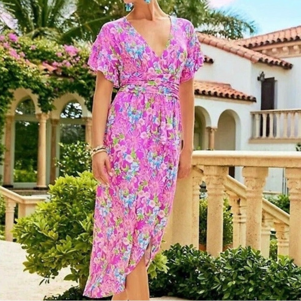 Lilly Pulitzer Anchorage Midi Dress Amethyst Moms The Word Dress XS New